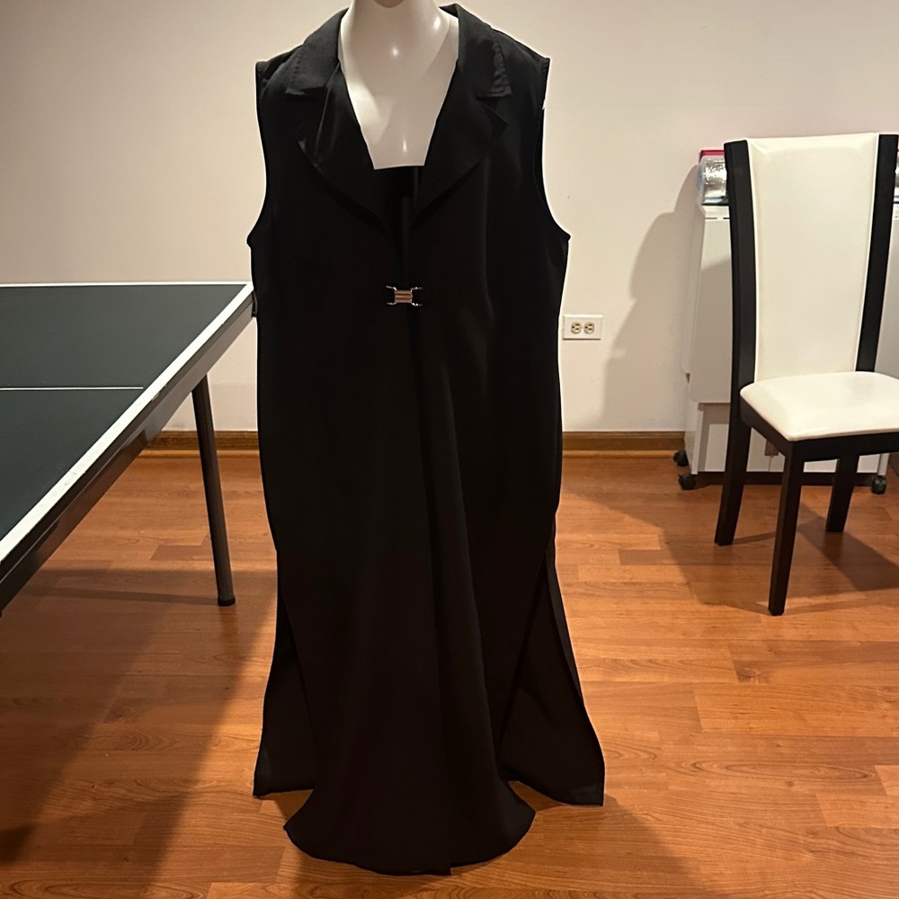 Fashion Bug Black Midi Dress with Buckle Detail